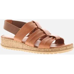 Women's Hush Puppies Womens Sandals Eden Leather Elasticated tan UK Size - Brown - Size: 7 Women's Hush Puppies Womens Sandals Eden Leather Elasticated tan UK Size - Brown - Size: 7