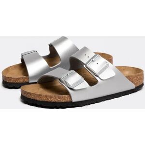 Women's Birkenstock Arizona Birko-Flor Metallic Womens Sandals - Silver - Size: 4.5/C Women's Birkenstock Arizona Birko-Flor Metallic Womens Sandals - Silver - Size: 4.5/C