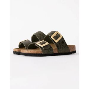 Women's Birkenstock Sydney Big Buckle Synthetic Womens Sandals - Shiny Snake Sage - Brown - Size: 4.5/C Women's Birkenstock Sydney Big Buckle Synthetic Womens Sandals - Shiny Snake Sage - Brown - Size: 4.5/C