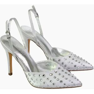Women's XY London Womens/Ladies Shelly Pointed Bridal High Heels - Silver - Size: 6 Women's XY London Womens/Ladies Shelly Pointed Bridal High Heels - Silver - Size: 6