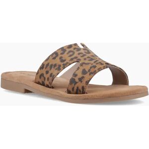Women's Hush Puppies Azalea Mule Leather Women's Leopard Sandals - Brown - Size: 5 Women's Hush Puppies Azalea Mule Leather Women's Leopard Sandals - Brown - Size: 5