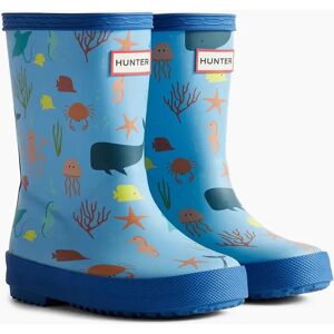 Hunter Kids First Classic Ocean Print Boot Rubber Kid's Amplifying Blue/Dragonfly Blue Wellington Boots - Size: UK 6 / eu 23 / us 7 Hunter Kids First Classic Ocean Print Boot Rubber Kid's Amplifying Blue/Dragonfly Blue Wellington Boots - Size: UK 6 / eu 23 / us 7