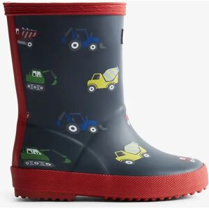 Boy's Hunter Boys First Construction Print Wellington Boots in Navy - Size: 5 Boy's Hunter Boys First Construction Print Wellington Boots in Navy - Size: 5