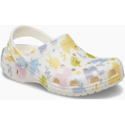 Crocs Girl's Classic Graphic Girls Clogs - Chalk Synth - Size: 9 years/9 Crocs Girl's Classic Graphic Girls Clogs - Chalk Synth - Size: 9 years/9