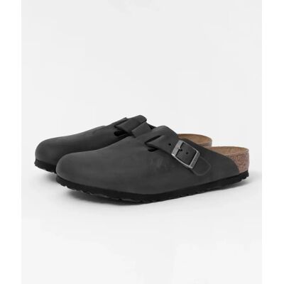 Women's Birkenstock Boston Oiled Nubuck Leather Unisex Clogs - Black - Size: UK10.5 eu45 regular Women's Birkenstock Boston Oiled Nubuck Leather Unisex Clogs - Black - Size: UK10.5 eu45 regular