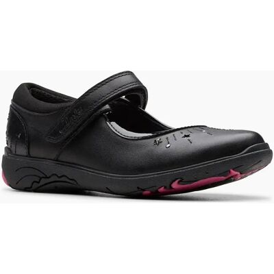 Clarks Girl's Relda Wish K Girls School Shoes - Black - Size: 1 (older)/F (Standard) Clarks Girl's Relda Wish K Girls School Shoes - Black - Size: 1 (older)/F (Standard)