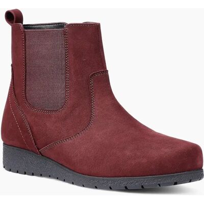 Hotter Women's Exeter Womens Low Wedge Boots - Red - Size: 4 Hotter Women's Exeter Womens Low Wedge Boots - Red - Size: 4