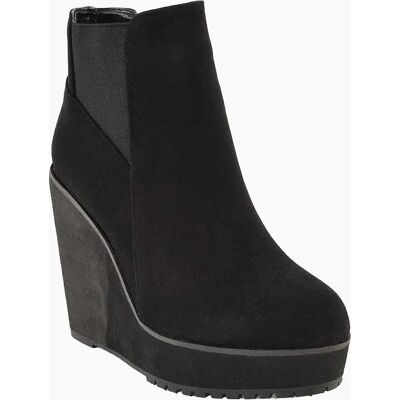 Women's XY London Womens/Ladies Roweena Wedge Boots - Black - Size: 5 Women's XY London Womens/Ladies Roweena Wedge Boots - Black - Size: 5