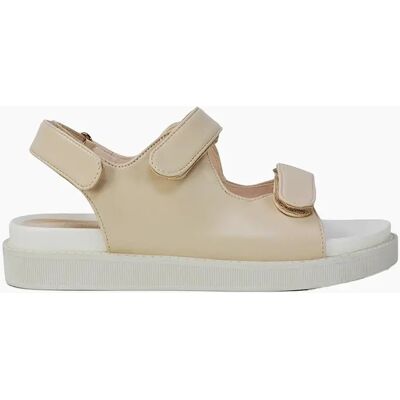 Women's XY London Womens/Ladies Asher Double Strap Platform Heel Sandals - Cream - Size: 8 Women's XY London Womens/Ladies Asher Double Strap Platform Heel Sandals - Cream - Size: 8