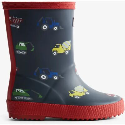 Boy's Hunter Boys First Construction Print Wellington Boots in Navy - Size: 4 Boy's Hunter Boys First Construction Print Wellington Boots in Navy - Size: 4