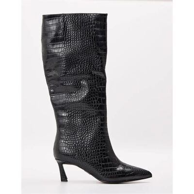 Steve Madden Women's Lavan Knee High Boots with Flared Heel - Black - Size: 9 Steve Madden Women's Lavan Knee High Boots with Flared Heel - Black - Size: 9