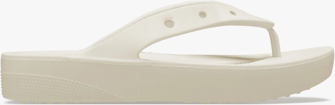 Women's Crocs 207714-2Y2 CLASSIC PLATFORM FLIP Womens Flip-Flops Bone - White - Size: 7