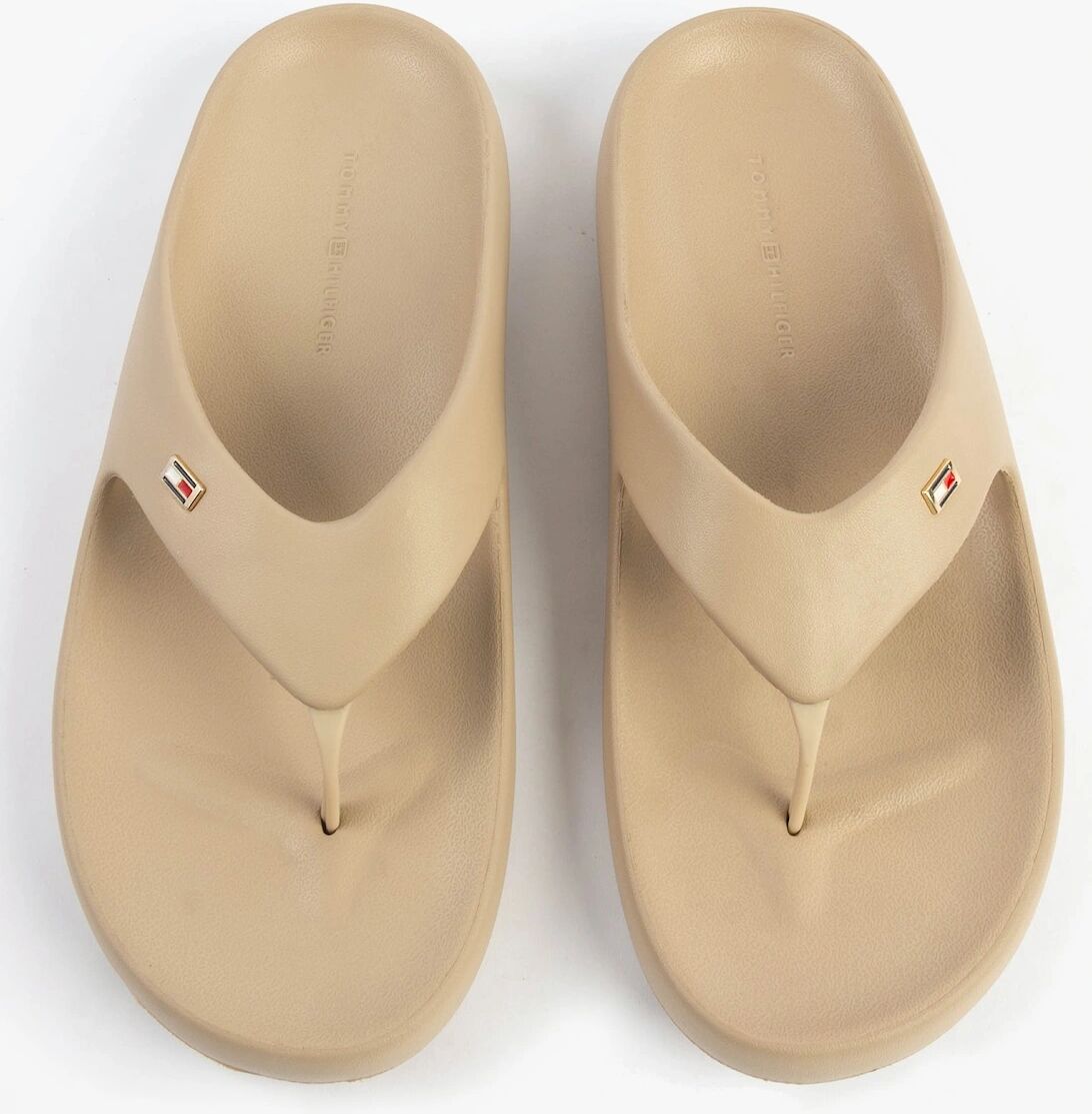 Women's Tommy Hilfiger ENAMEL FLAG CONTOURED Womens Sandals Horseradish - Cream - Size: UK 4/5