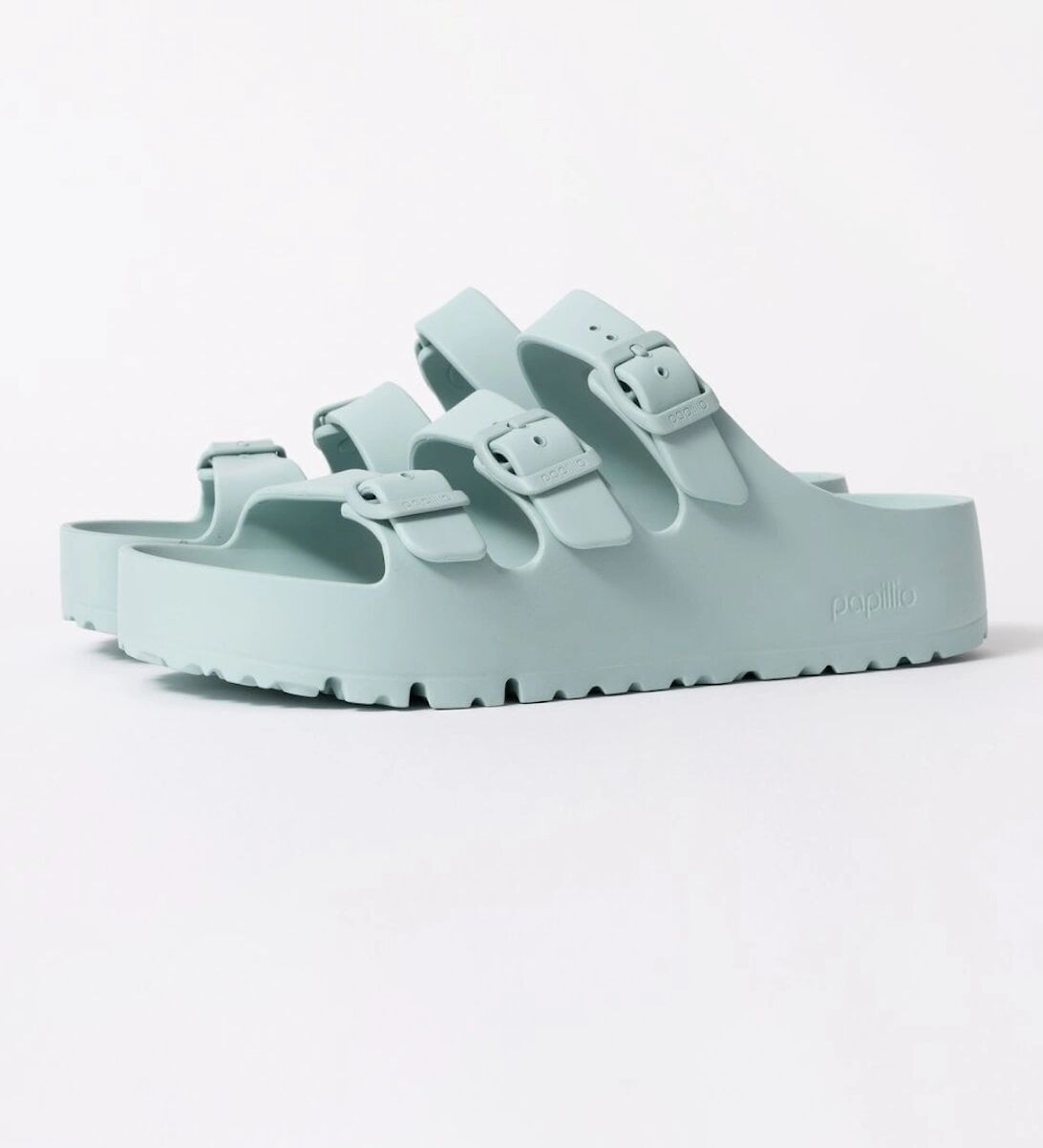 Women's Birkenstock Papillio Florida Womens EVA Platform Sandals - Surf Green - White - Size: 5.5/C