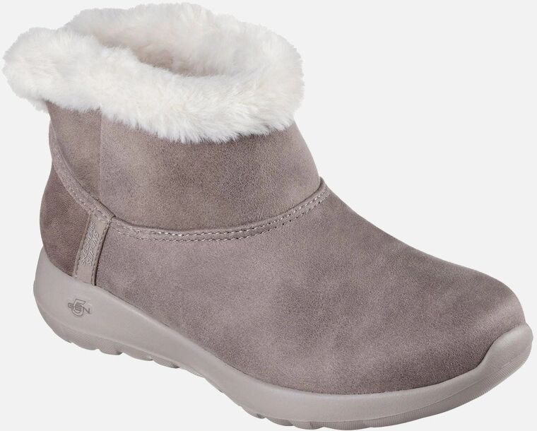 Women's Skechers On-the-GO Joy Cozy Dream Synthetic Women's Dark Taupe Winter Ankle Boots - Brown - Size: 5