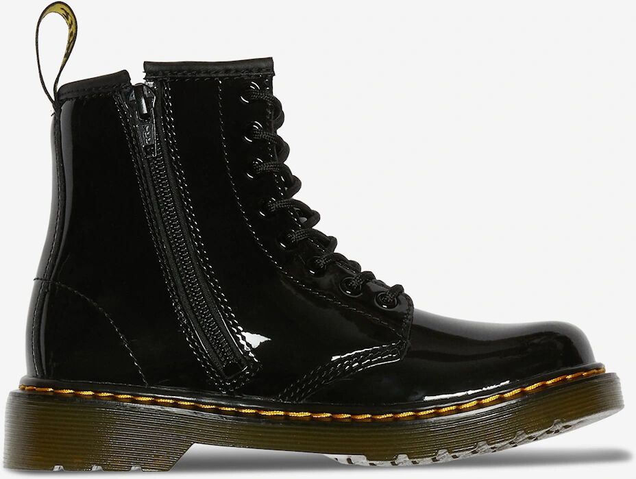 Girl's Dr Martens Kids 1460 Patent Leather Lace Up Boots in Black - Size: 4