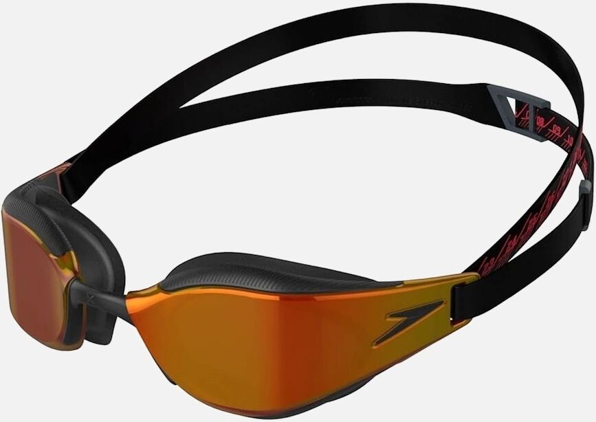 Speedo Unisex Adult Fastskin Hyper Elite Swimming Goggles - Black Oxid Grey Fire Red - Size: ONE size