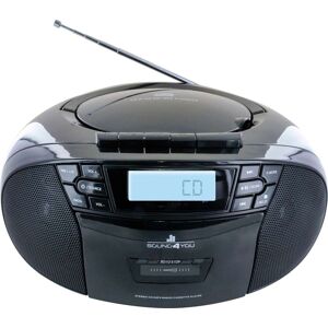 Schwaiger FM/CD/Cassette Boombox Portable CD Player, Black