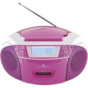 Schwaiger FM/CD/Cassette Boombox Portable CD Player, Pink