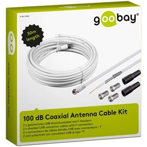 Goobay 100 DB Coaxial Antenna Cable Set LNB Connection Cable 30 M