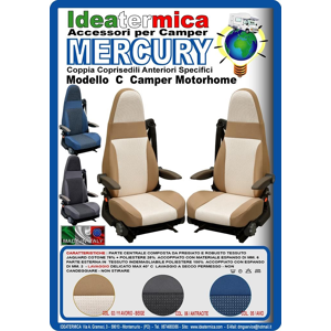 Ideatermica Mercury C Seat Cover With Integrated Headrest And Straps 2 Pieces Blue