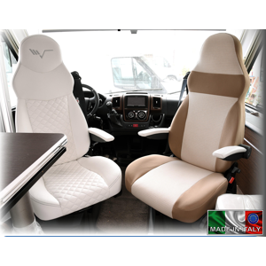 Ideatermica Mercury D Seat Cover With Integrated Headrest And Straps 2 Pieces Beige