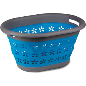 Kampa Collapsible Laundry Basket Collapsible Laundry Basket With Handles Blue