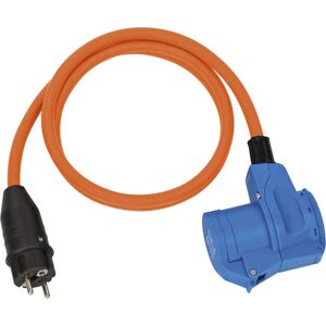 Brennenstuhl Adapter Cable Schuko Plug Angle Coupling Orange 1.5m