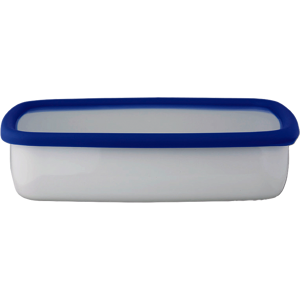 HoneyWare Flat Enamel Food Storage Box L Flat 1.6 Liters Blue