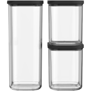 Mepal Modula Storage Jars Starter Set 3 Pieces 1000 / 1000 / 2000 Ml Black