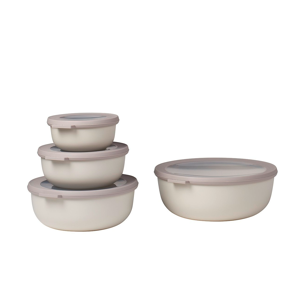 Mepal Cirqula Multi Bowl Set Round 4 Pieces 350 / 750 / 1250 / 2250 Ml Nordic White