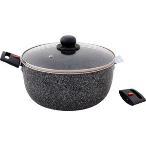 Berger Stone Rock Aluminium Cooking Pot With Glass Lid 28 Cm 6.3 Litres