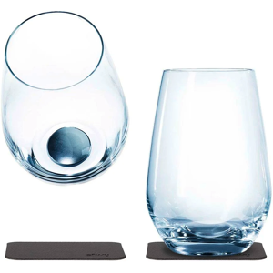 Silwy® Magnetic Crystal Glasses Longdrink With Coaster 4 Pcs (400 Ml)