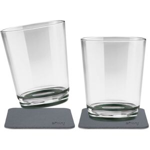 Silwy® Tritan Magnetic Glasses With Coaster Set Of 2 (250 Ml) Grey