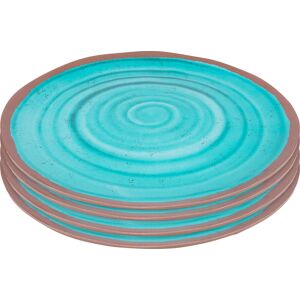 Bo-Camp Melamine Dinner Plate Set Of 4 Blue / Brown