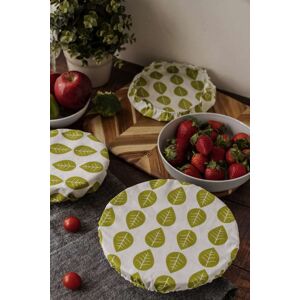 Nuts Innovations Bowl Cover Textile Set Of 3 Green Leaves