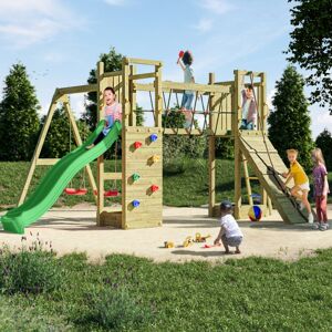 Shire Maxi Wooden Climbing Frame with Double Swing, Tower and Slide