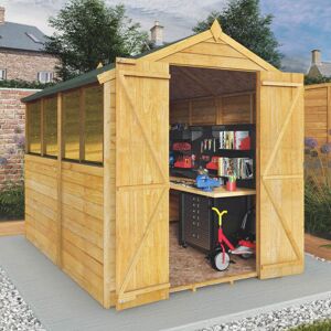 8 x 6 Wooden Shed with Double Doors Mercia Overlap Shed