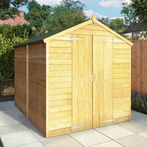 8 x 6 Wooden Shed Windowless with Double Doors Mercia Overlap Shed