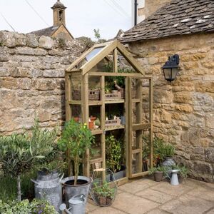 Forest Garden Georgian Tall Wall Lean to Greenhouse with Auto Vent - Pressure Treated - 3’9 x 1’6