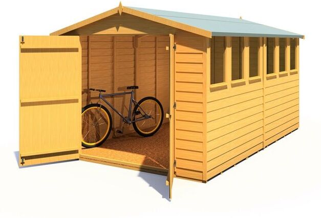 12 x 8 Shire Overlap Apex Garden Shed with Double Doors