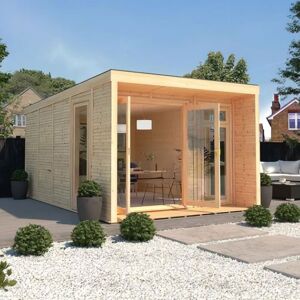 3mx4m Mercia Creswell Insulated Garden Room with Veranda - Timber Windows and Doors