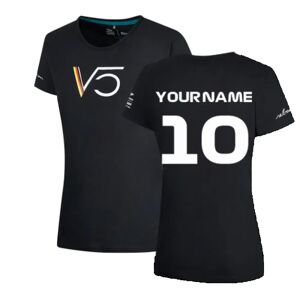 Pelmark 2022-2023 Aston Martin Official SV T-Shirt Womens (Black) (Your Name) - XL - Size 16 Male