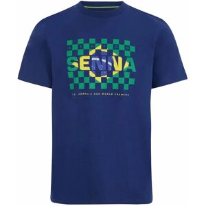 Ayrton Senna Collection Ayrton Senna FW Mens Flag Tee (Navy) - Large Adults Male