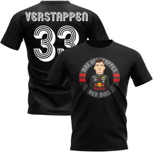 UKSoccershop Max Verstappen Red Bull F1 Illustration T-Shirt (Black) - Medium (38-40