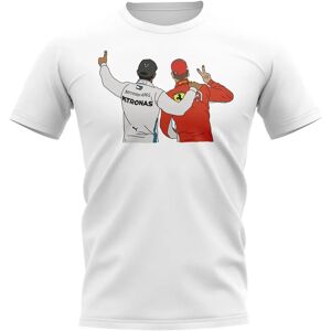 Race Crate Lewis Hamilton and Sebastian Vettel T-Shirt (White) - XSB (3-4 Years) Male