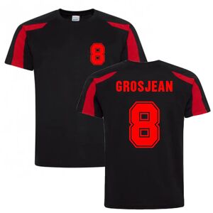 Race Crate Romain Grosjean 2020 Performance T-Shirt (Black-Red) - LB (9-11 Years) Male