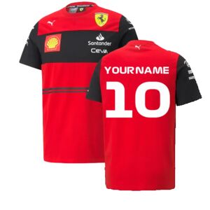 Puma 2022 Ferrari Team Tee (Red) - Kids (Your Name) - Large Boys - 30-32