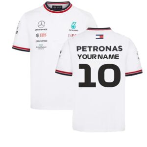 Puma 2022 Mercedes Driver Tee (White) - Kids (Your Name) - Large Boys - 30-32