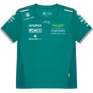 Pelmark Aston Martin 2023 Official Alonso T-Shirt (Green) - Kids - Medium Boys Unisex